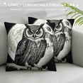 thumbnail image 3 of Shangniulu Square Throw Pillow Covers Owl in The Moonlight Black and White Painting Pillow Cases Decorative for Home Bedroom Sofa Pillowcases Standard Size 18X18 Inch, 3 of 5