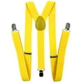 thumbnail image 1 of Yellow Men's Suspenders with Metal Clips, One Size Adjustable Y-Back Suspenders, Elastic Strap for Pants, Durable Polyester Clip-On, 1 of 6
