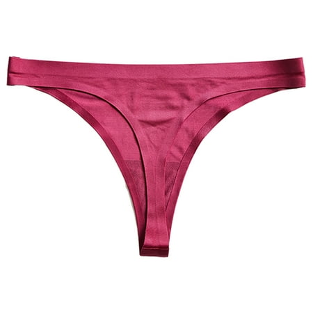 

Xmarks Women s Ice Silk Invisible Low-Rise Thong Solid Color Comfortable Charming G-string Soft Brathable Casual Yoga Briefs M-XXL(1-Packs)