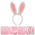 thumbnail image 5 of Preciosa diadema con orejas de conejo, diadema con orejas de conejo de peluche, tocado creativo para fiestas, 5 of 5