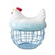 thumbnail image 3 of Cesta para huevos de gallina, frutero con tapa de cerámica con forma de gallina, cesta decorativa para guardar huevos. Azul, 3 of 9