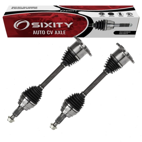 Sixity Auto 2 pc Front CV Axle Kit compatible with GMC Yukon 2007-2020 - Pair Left Right Driver Passenger Complete Axle Shaft Assembly