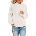 thumbnail image 2 of Chandail à Col Roulé Épais pour Femmes, Décontracté, Confortable, Couleur Unie, Mode Hiver Chaud, 2 of 4
