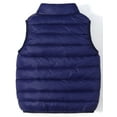 thumbnail image 5 of Happy Cherry Kids Down Vest Girls Sleeveless Puffer vest Boys Lightweight Warm Quilted Gilet Winter Waistcoat Snow Outerwear Outdoor Bodywarmer Cotton Padded Stand Collar for 3-4 Years Navy Blue, 5 of 6