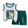 thumbnail image 2 of Zwiiyzr 0-6Y Baby Boy Summer Clothes Sleeveless Tank Tops Vest T-Shirt + Casual Shorts Toddler Outfits Set Olive Green, 2 of 4