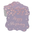 thumbnail image 1 of Inkdotpot Real Rose Gold Foil Happy Birthday Tags Favor Bracket Shape Hang Pack Of 50 Paper Tags, 1 of 6