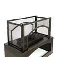 thumbnail image 4 of 37-Inch Rectangular Metal Outdoor Wood Burning Fireplace - Outdoor Fireplace with Built-in Log Storage and Poker-Brushed Bronze,, 4 of 9