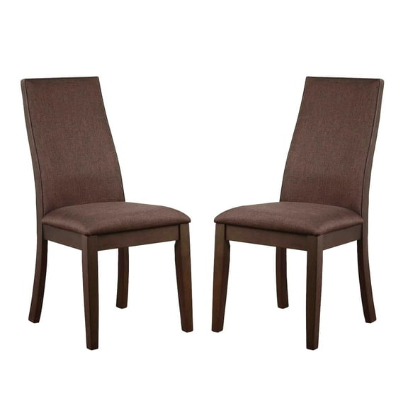 Dtwnek Set of 2 Fabric Upholstered Seat Dining Chair for Living Room, Dining Room, Chocolate
