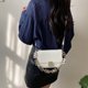 thumbnail image 5 of Nuevo bolso cuadrado pequeño de color sólido de nicho, bolso de hombro de PU con cadena de moda, blanco, 5 of 5