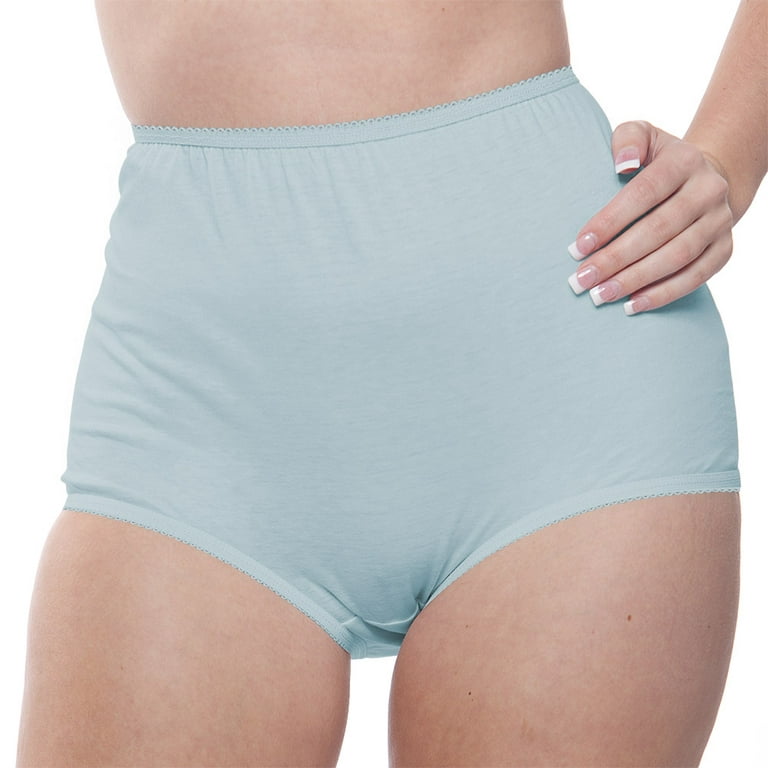 Women's Teri Cotton Full Cut Brief Panties Assorted 4-Pack 