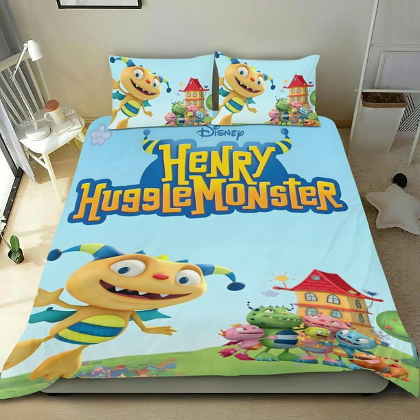 Henry Hugglemonster Conjunto de sábanas temático, trío de piezas, cómodo y amigable con la piel, diseño único, regalo de decoración para el hogar para familiares, amigos y fans,140cm *210cm