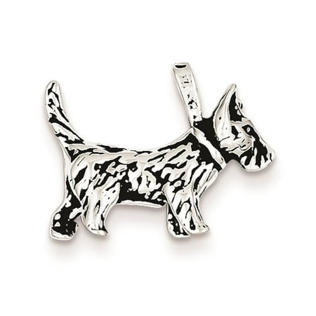 925 Sterling Silver Antiqued 3-D Dog 14mm x 18mm Charm Pendant