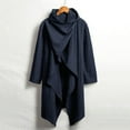 thumbnail image 5 of Fozruso Mens Cotton And Linen Cape Long Irregular Cloak Long Sleeve Coat, 5 of 5