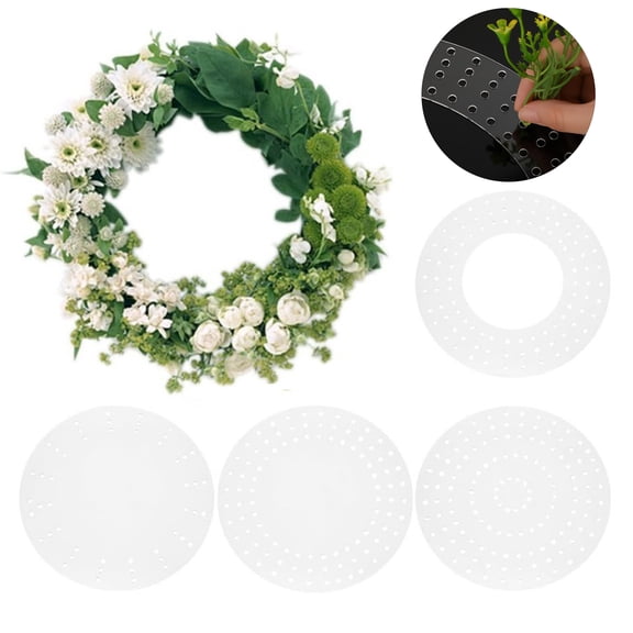 Dserhfy Wreath Frame Acrylic Round Wreath Boards with Holes Clear Flower Hoop Ring Wreath Form Boards for DIY Garland Craft