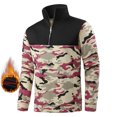 thumbnail image 5 of Men's Quarter Zip Utility Fleece Pullover Military Camouflage Quilted Sweater Slim Fit Turtleneck Warm Dress Sweatshirt, Durable and Functional, Ideal for Outdoor Adventures,Khaki,M, 5 of 6
