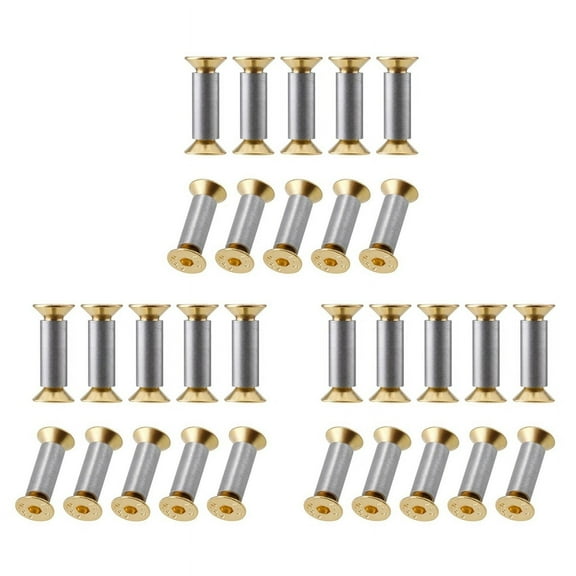 30 Packs Knife Handle Screws Rivets Bolts Fasteners, Gold Hex Flat Screws, Knives Maker Screws