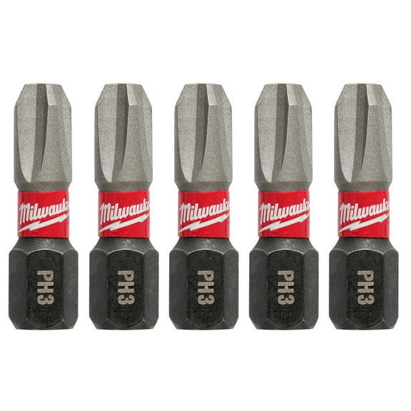 Milwaukee 48-32-4663 Shockwave Impact Phillips #3 Insert Bits 5PK