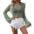 thumbnail image 1 of WEAIXIMIUNG Chemises de Maternité pour le Travail Grande Taille pour Femmes Tricot Manches Amples Col Rond Ajouré Haut Court, 1 of 7