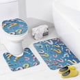 thumbnail image 4 of 4 Piece Decor Shower Curtains Sets Non-Slip Rugs And Toilet Mat Lid Rug Accessories Blue Sky With The Question Marks Waterproof Fabric Bath Curtain Modern Abatract for Bathtub Decor, 4 of 8