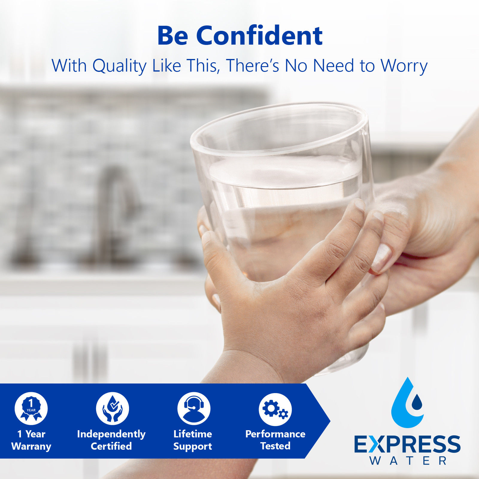 Express Water Deionization Reverse Osmosis Water Filtration System – 6 Stage RO DI Water Filter with Faucet and Tank – Distilled Pure – Under Sink Home Water Softener – 100 GPD with Pressure Gauge