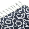thumbnail image 4 of OcleppoGeometric Jacquard Fringe Blue Throw 50'X60", 4 of 4