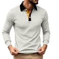 thumbnail image 2 of Gfyviroh Men's Pullover Shirt Vintage Geometric Jacquard Trendy Collared Shirts Slim Fit Long Sleeve Business Dress Shirt, 2 of 5