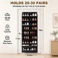 thumbnail image 3 of FOUKUS Over the Door Shoe Organizer: 20-30 Pair Over the Door Storage with 6.3 in Deep Pockets - Shoe Rack for Door in Closet Bedroom Dorm Entryway, 3 of 7