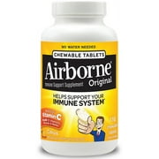 Airborne Citrus Chewable Tablets 1000mg of Vitamin C - Immune Support Supplement 11 116 Each - (Pack of 2)