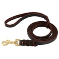 thumbnail image 3 of 9.8Ft Genuine Leather Dog Leash, Heavy Duty Dog Training Leashes for Large Breed Dogs and Medium Dogs, Black or Brown, 3 of 9
