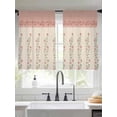 thumbnail image 2 of Spring Pink Floral Sheer Curtains 45 Inch Length 2 Panels Set Window Treatments, Vintage Farmhouse Flowers Art Rod Pocket Semi Curtains for Living Room/Bedroom/Kitchen Décor, 104"W x 45"L, 2 of 7
