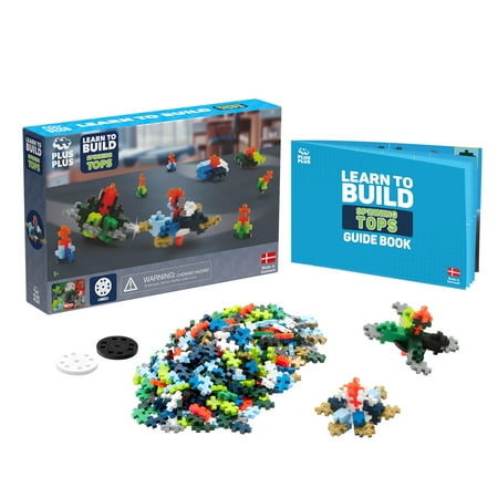 PLUS PLUS - Learn to Build Spinning Tops, 240 Pieces - Construction Building Stem / Steam Toy, Interlocking Mini Puzzle Blocks for Kids