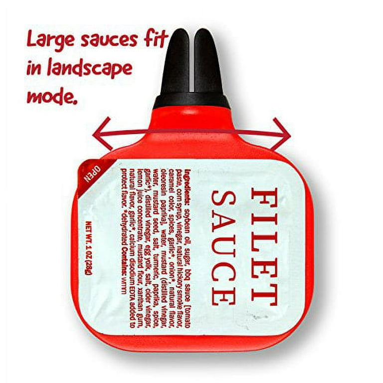 Saucemoto Dip Clip  An in-car sauce holder for ketchup and dipping sauces.  As seen on Shark Tank (2 Pack, Gray) 