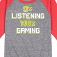 thumbnail image 3 of Instant Message - One Hundred Percent Gaming - Toddler & Youth Raglan Graphic T-Shirt, 3 of 7