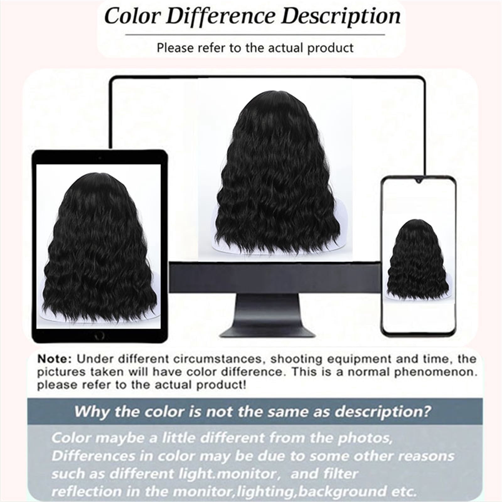 More Beautiful 14" Long Wavy Black Lace Front Wig, Pre-Cut Hairline, Heat Resistant Synthetic