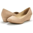 thumbnail image 4 of Dream Pairs Women's Mid Wedge Heel Pump Shoes Debbie color NUDE/SUEDE size 11 Wide Available, 4 of 6