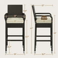thumbnail image 4 of Yaheetech Outdoor PE Rattan Bar Stools with Cushions and Armrests, Set of 2, Brown/Beige, 4 of 7