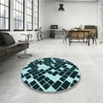 thumbnail image 3 of Ahgly Company Indoor Square Patterned Tiffany Blue Area Rugs, 8' Square, 3 of 6