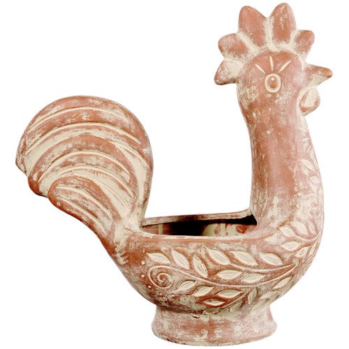 Home Essentials and Beyond Rooster Terracotta Statue Planter