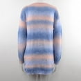 thumbnail image 6 of UYISJ Cardigan Sweaters for Women Lightweight Color Block Striped Fall Tops Long Sleeve Open Front Cozy Knitted Coat Outerwear Blue XXL, 6 of 9