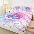 thumbnail image 3 of Manfei Child Teens Kawaii Mermaid Princess Twin Sheet Sets 3pcs,Cartoon Animal Twin Fitted Sheet Microfiber,Dreamy Gradient Breathable Flat Sheet,Microfiber Bedroom Decor, 3 of 7
