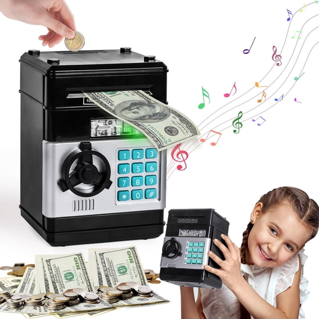 Hucha de juguete para niños, caja de ahorro de dinero, juguetes para adolescentes, niños y niñas de 8, 9, 10, 11, 12 años, regalos de Navidad y cumpleaños, máquina de ahorro de cajero automático