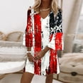 thumbnail image 2 of EGNMCR 4th of July Womens Dresses Plus Size Fashion Independence Day Printed Long Sleeve Maxi Dress Long Dress Summer Sale Clearance, 2 of 5