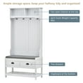 thumbnail image 4 of Hall Tree with 4 Hooks and Hinged Lid, Coat Rack, Entryway Bench, 69INCH, for Entrance, Hallway, White, 4 of 7