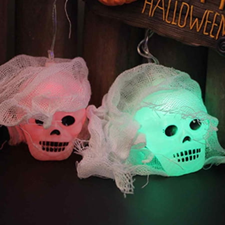 Ghost Skull LED String Light Battery Powered plastic string Skeleton ...