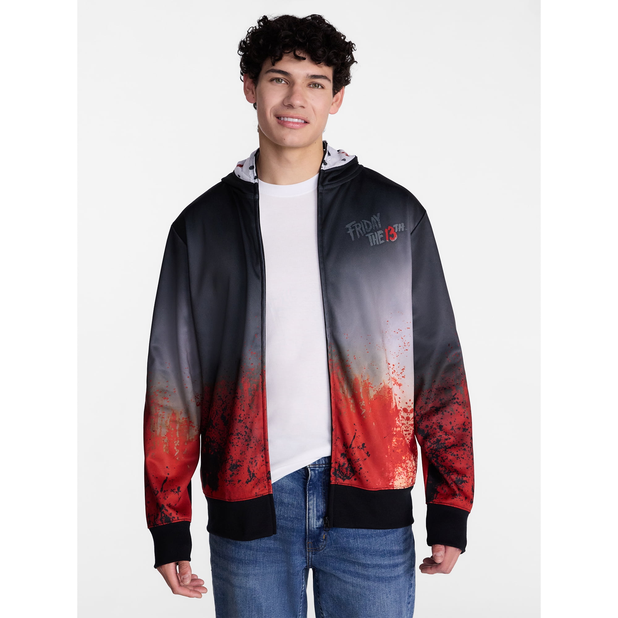 Friday the 13th Men's Jason Mask Cosplay Graphic Hoodie Sweatshirt Halloween, Sizes XS-3XL