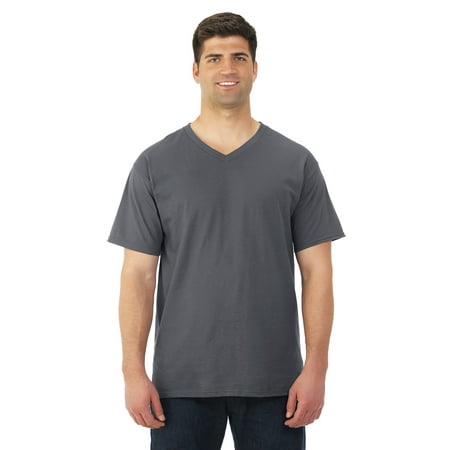 loom fruit heather neck sleeve cotton mens short shirt