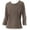 Brown, variant on SAGEFINDS Side Pleated Tunic Knit Top for Women, Ladies Shirt with Long 3/4 Sleeves, Business Casual Blouse - Brown petite Small