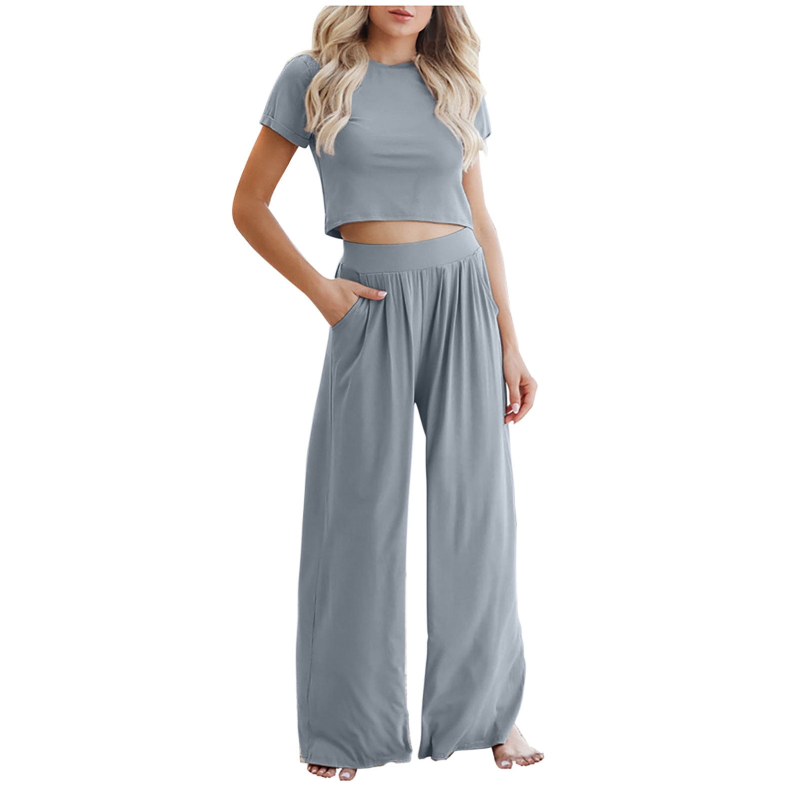 Jyate Womens Palazzo Two Piece Wide Wide Leg Trouser Suit Suit With High  Waist And Bandage Detail 2023 Fashion Crop Top And Casual Pants Set T230512  From Mengyang04, $13.59
