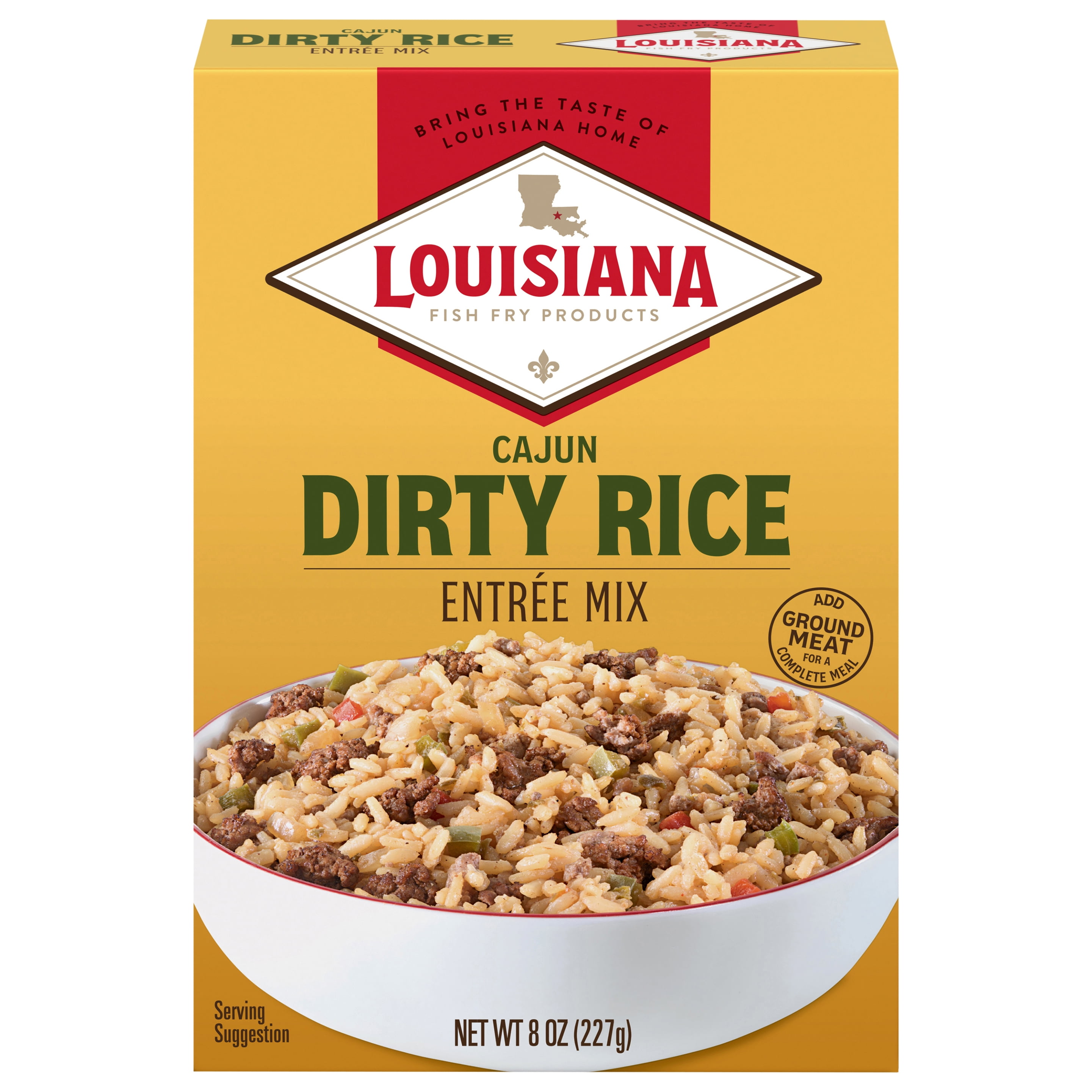 (4 pack) Louisiana Fish Fry Cajun Dirty Rice Mix, 8 oz
