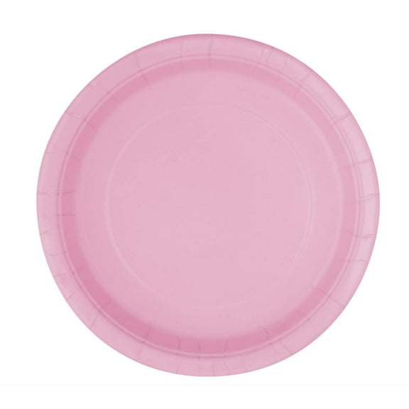 7" Paper Dessert Plates, Light Pink, 8ct